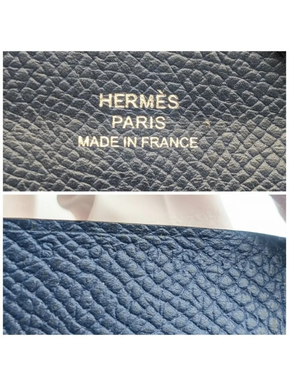 Hermes Calvi Duo Veau Epsom Navy Coin Case Business